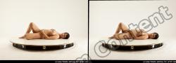 Nude Woman White Laying poses - ALL Pregnant Laying poses - on back long black 3D Stereoscopic poses Pinup